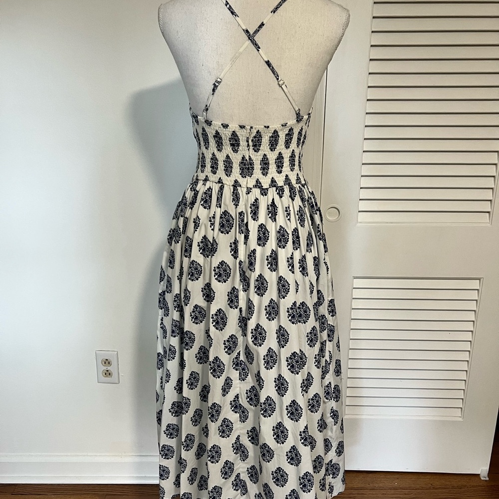 Jcrew floral block print midi dress with adjustable spaghetti straps - Picture 4 of 11